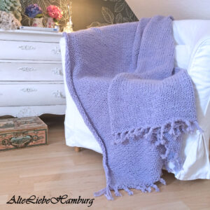 Strickanleitung Tagesdecke Shetland Glatt Rechts mit geknoteten Fransen PDF Download – AlteLiebeHamburg