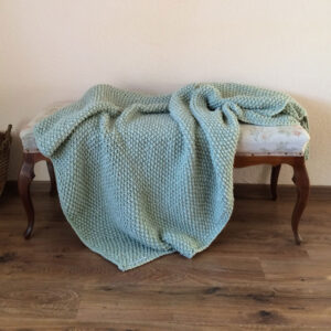 Strickanleitung Tagesdecke Shetland Perlmuster in moos-melange PDF Download – AlteLiebeHamburg
